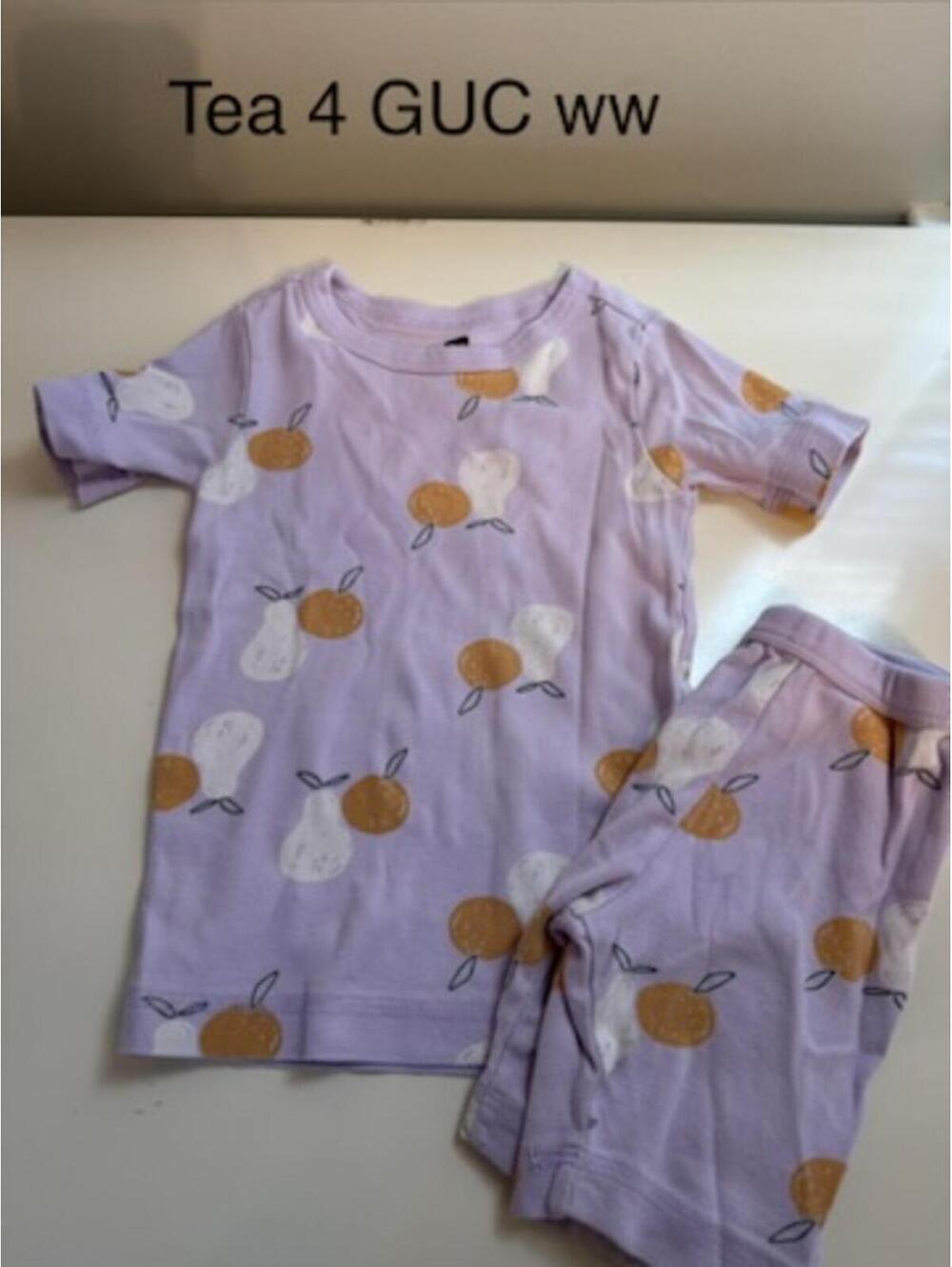 Tea Collection Toddler Pajama Set with Fruit Print Size 4